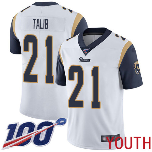 Los Angeles Rams Limited White Youth Aqib Talib Road Jersey NFL Football #21 100th Season Vapor Untouchable